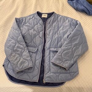 Zara Sky Blue Quilted Jacket